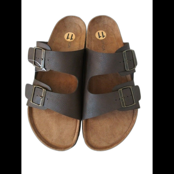 NAUTICA Men's Size 11 Slip-On Sandal 2‎ Buckle Shoe/ Vegan NWT - Picture 3 of 13
